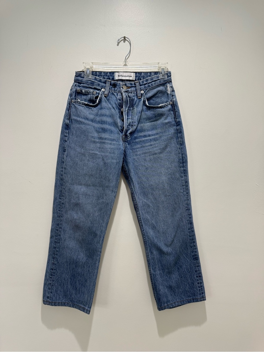 Reformation High Rise Straight Leg Button Fly Jeans Size 26